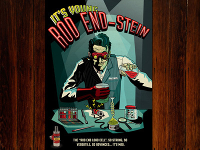 Futek Mad Scientist Poster film noir graphic design graphic illustration horror illustration mad scientist mod poster retro scientist steam punk vector