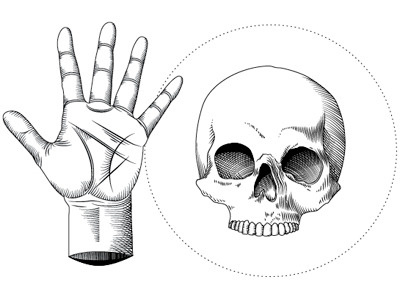 Occult Drawings drawings graphic illustration illustration occult palm reading skeleton skull vector drawings vintage