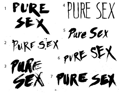 Pure Sex Hand-drawn Fonts drawing fonts hand drawn text