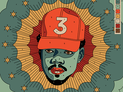 10x16: Chance Rapper halo hoodzpah illustration paint by numbers religious stars