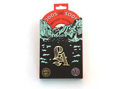 Los Angeles Pin blackletter enamel pin hoodzpah lettering packaging pin