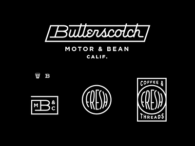 Butterscotch Proposed Logo System branding favicon icon lettering logo monogram monoline seal system