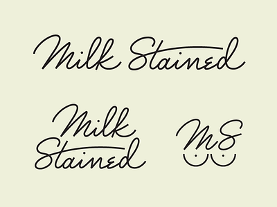 Custom Milk Stained Logo Wordmark