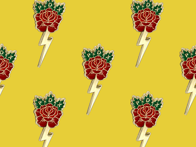 Portland City of Roses Pins bolt enamel pin hoodzpah lapel pin lightning oregon portland rose