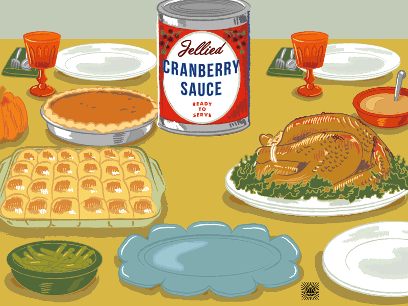 Cranberry Sauce Animated Gif animated gif cranberry sauce feast holidays illustration retro thanksgiving