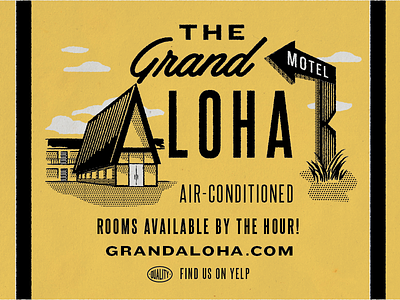 The Grand Aloha chalet motel retro roof sign