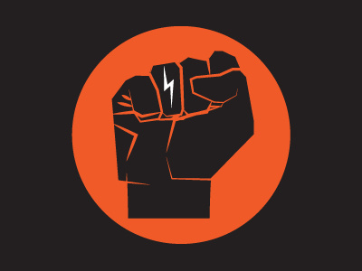 Fist Logo Icon bolt brand branding fist graphic illustration hand identity lightning bolt logo vector