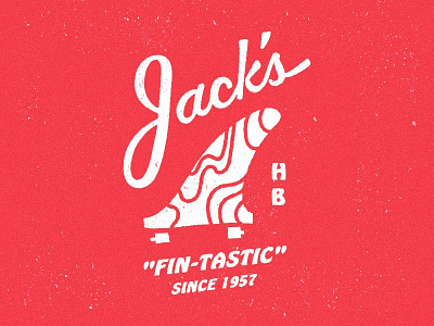 Fin-Tactic Jack's Mark fin lettering script surf surfing