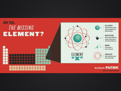 Futek Recruitment Web Graphic 50s atom atomic era element retro science vintage