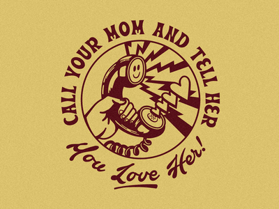 Milk Stained Call Your Mom Tee call hand phone retro script typeface