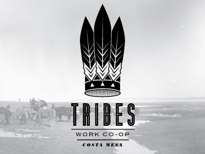 Tribes Work Co-Op Logo Option 1 branding design illustration logo native american retro vector vector illustration vintage