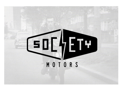 Society Motors B badge brand branding lightning bolt logo motorcycle motorcycles motors retro seal vintage
