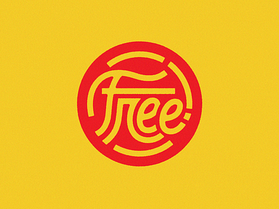 "Free" lettering seal free lettering retro seal sticker