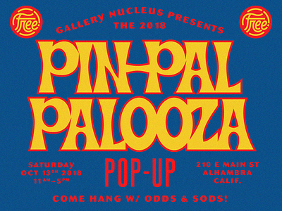 Pin Pal Palooza 2018 beale font hoodzpah lettering poster psychadelic retro typography