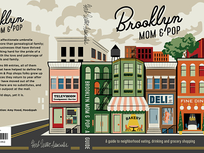 "Brooklyn Mom & Pop" Cover Art Detail book cover brooklyn city cover art guide illustration ny nyc palm canyon drive script shop store front street