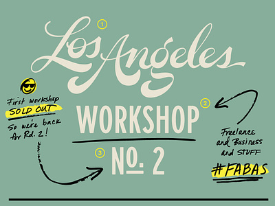 FABAS LA workshop #2! editorial design handwritten lettering notes script workshop