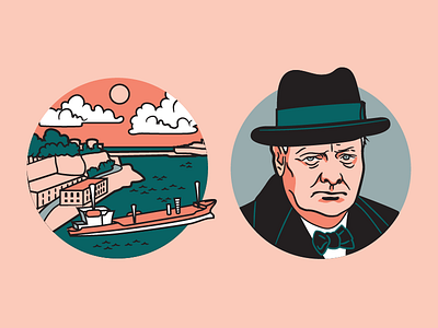 Popeye Village Icon set 1 of 3 clouds harbor hoodzpah icon set icons malta popeye village portrait ship winston churchill