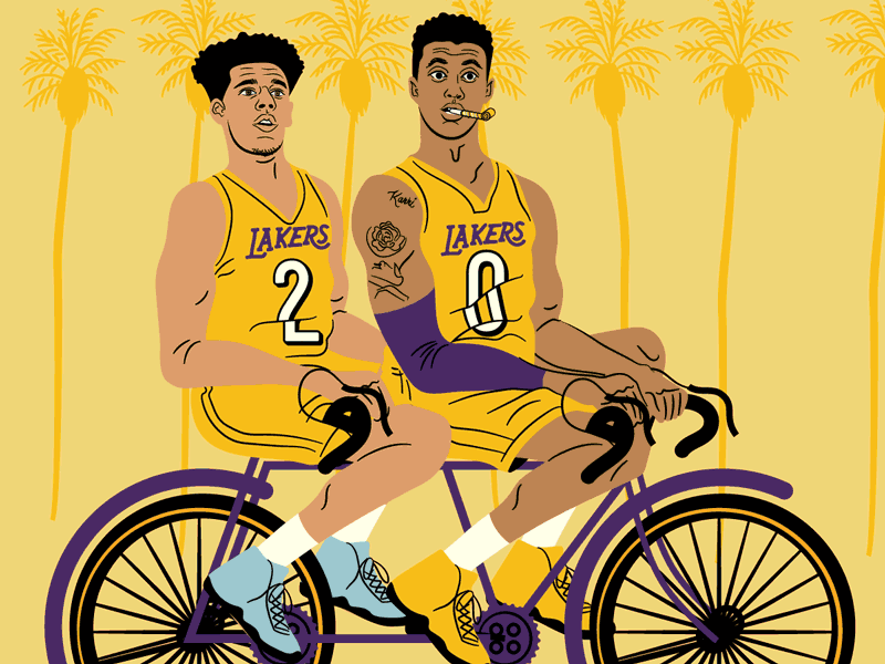 Kyle Kuzma Bday Lakers Gif animated gif basketball basketball player birthday hoodzpah kuzma lakers lonzo movement nba tandem