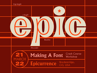 Epicurrence Lettering and Promo font glyphs lettering retro typography