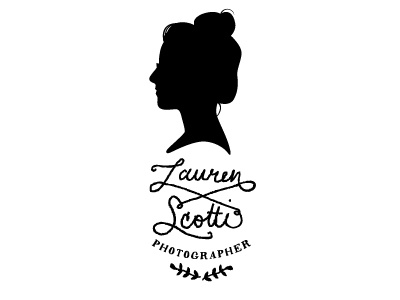 Lauren Scotti Logo A branding bun delicate feminine girl intricate logo photographer photography portrait silhouette woman