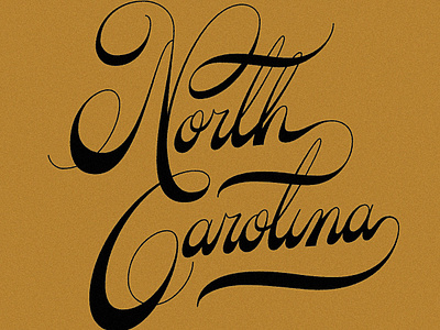 North Carolina Custom Lettering cursive lettering north carolina ornate script swash