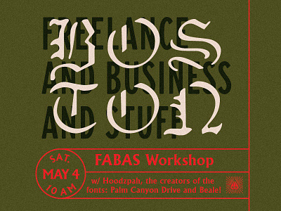 Boston FABAS Workshop and Talk! boston fabas freelance hoodzpah promo
