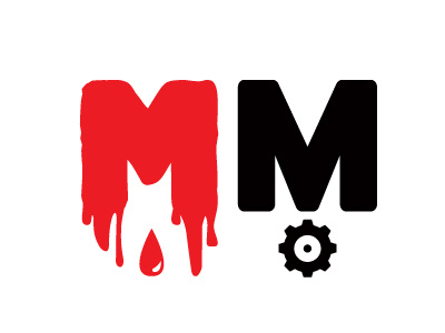 Modern Myth Final Icon Logo blood branding cogs icon logo sans serif