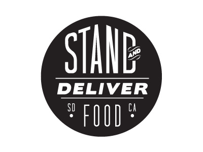 Stand & Deliver logo mockup B branding font food food truck foodtruck logo sans serif seal type