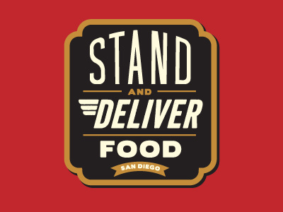 Stand and Deliver logo branding classic food food truck logo retro seal sticker vintage