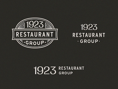 Unused 1923 Restaurant Group Logo System deco hoodzpah identity system lockup logo logo system retro seal shell vintage