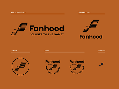Fanhood Visual Identity branding hoodzpah icon logo logo system retro seal sports vintage