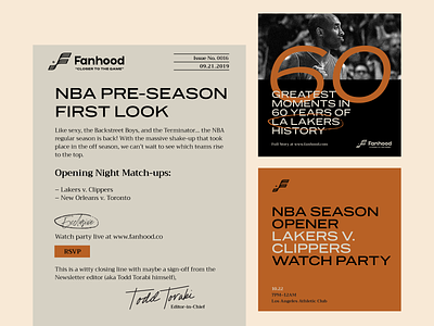 Fanhood Sample Typography Templates basketball editorial design editorial layout font pairing hoodzpah newsletter social media typography