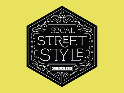 So.Cal Street Style Logo art nouveau branding detailed embellishments fashion intricate line art logo ornaments seal style swash vintage