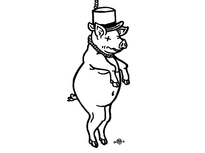 Pig Barber T Shirt Design flash illustration noose pig swine t shirt tattoo top hat