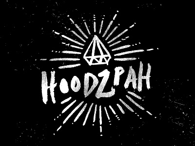 Hoodzpah lternate Logo branding diamond font grit gritty grunge grungy hand drawn handdrawn hoodzpah india ink ink logo shine typography