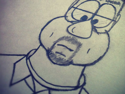 Mr. Grumpy caricature people sketch