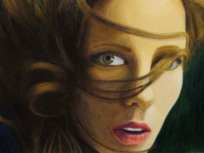 Kate Beckinsale colored pencil drawing people portrait