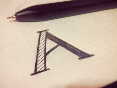 Bedtime "A" lettering sketch type typography