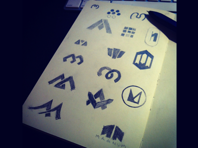 M&M's identity logo m magnum sketching
