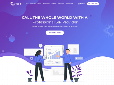 kubo banner design graphic design homepage ui design voip