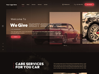 car wash banner design branding graphic design homepage uidesign web design