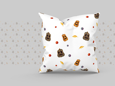 Pillow seamless pattern book illustration branding clipart design drawing for kids graphic design halloween halloween pumpkin hand drawn illustration leaves o pattern pillow pumpkins seamless sleep