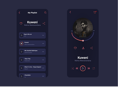 Music App design minimal mobile ui ux