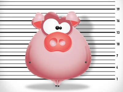 Mr. Pig, the usual suspect animal ball character design illustration pig vector