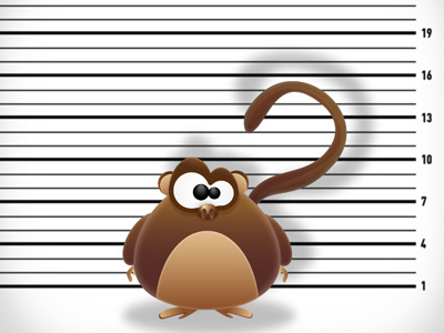 Mr. Primate, the usual suspect animal ball character design illustration primate vector