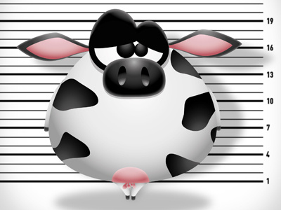Mrs. Cow, the usual suspect animal ball character cow design illustration vector