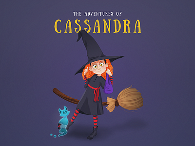 The Adventures of Cassandra affinitybyserif affinitydesigner broom cassandra cat charactedesign character children digitalart digitalpainting ghost halloween illustration kids kitten trickortreat vector witch