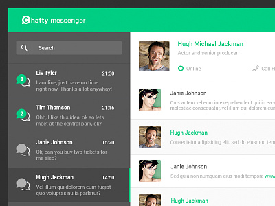 Chatty messenger web concept