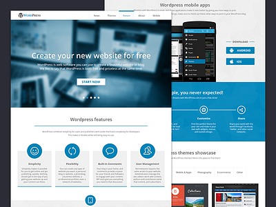 Landing Page for WordPress blue clean concept design fat fresh landing promo ui web website wordpress