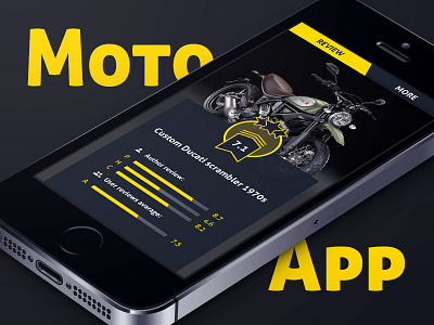Moto review mobile app app black mobile moto motorcycle rating review statistics yellow